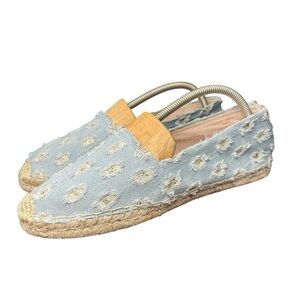 Jennifer Lopez, GABBY DENIM Women's Size 9 M Light Blue Flat Espadrilles